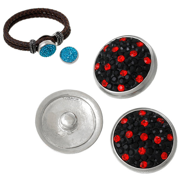 Druckknopf-Button Dots, Strass, 20mm