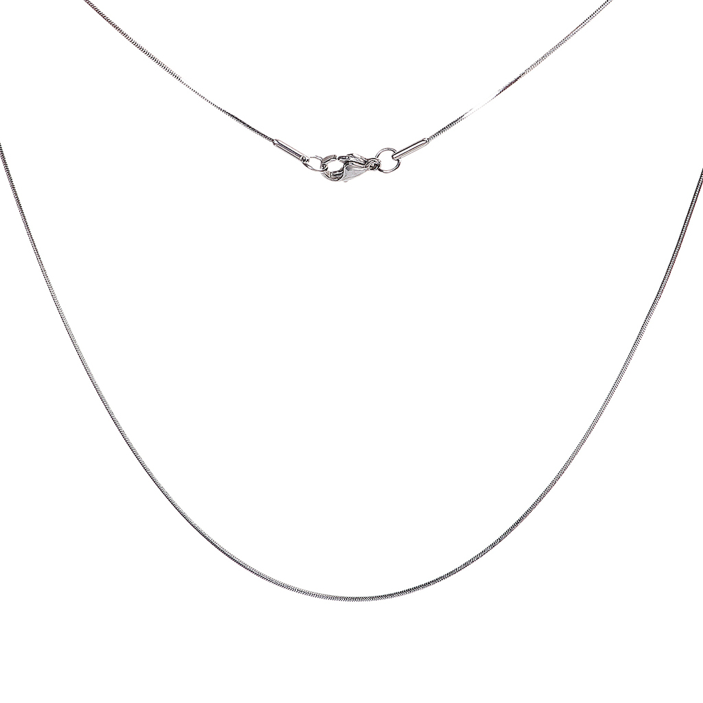 1 Edelstahl Schlangenkette Halskette Halsschmuck 52cm Silberfarbe 
