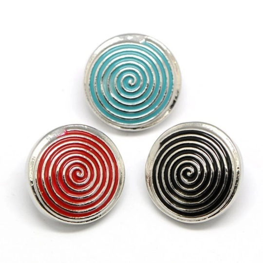 Druckknopf-Button , 19mm, Spirale, Twister, Farbauswahl, Größe S