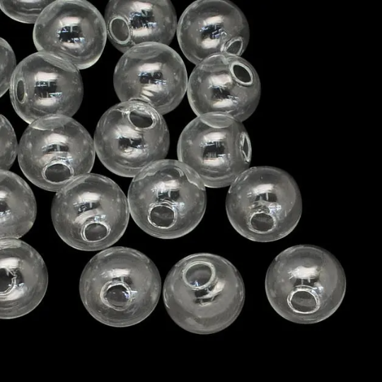 Hohlperlen in verschiedenen Größen, Mengenauswahl, 1 Loch, Hohlperlen, Glasperlen, mundgeblasen